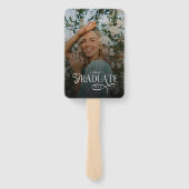 Modern Typography Graduate Photo Graduation Fächer (Rückseite)