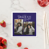Modern Typography Graduate Photo Graduation Serviette (Beispiel)