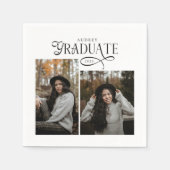 Modern Typography Graduate Photo Graduation Serviette (Vorderseite)