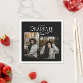 Modern Typography Graduate Photo Graduation Serviette (Beispiel)