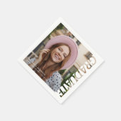 Modern Typography Graduate Photo Graduation Serviette (Ecke)