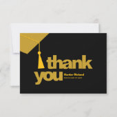 Modern Typography Graduation Thank You Card Dankeskarte (Vorderseite)