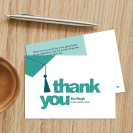 Modern Typography Graduation Thank You Card Dankeskarte