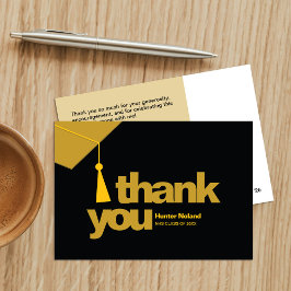 Modern Typography Graduation Thank You Card Dankeskarte