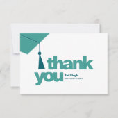 Modern Typography Graduation Thank You Card Dankeskarte (Vorderseite)