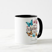 Modern Typography Happy Mothers Day Custom Name Tasse (VorderseiteRechts)