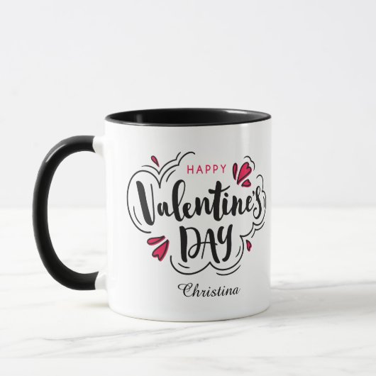 Modern Typography Happy Valentines Day Tasse (Links)