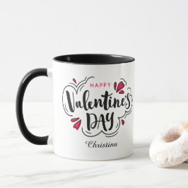 Modern Typography Happy Valentines Day  Tasse