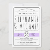 Modern typography lavender wedding rounded einladung (Vorderseite)