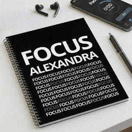 Modern Typography Mindset Journal Black White  Notizblock