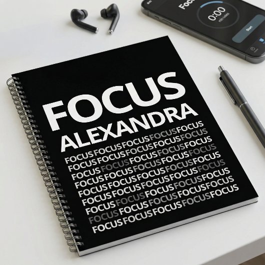 Modern Typography Mindset Journal Black White Notizblock