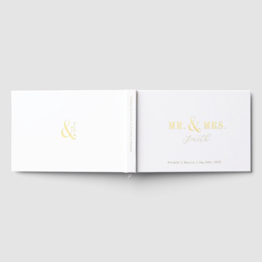 Modern typography minimalist Mr and Mrs Wedding Gästebuch (Voll)