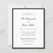 Modern Typography Minimalist Wedding Invitation (Vorderseite)