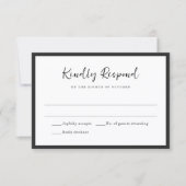 Modern Typography Minimalist Wedding RSVP Karte (Vorderseite)