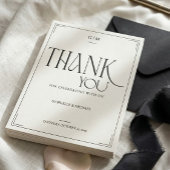 Modern Typography Minimalistic Wedding Thank You  Postkarte