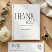Modern Typography Minimalistic Wedding Thank You  Postkarte