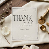 Modern Typography Minimalistic Wedding Thank You  Postkarte