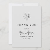 Modern Typography MR & MRS Floral Bouquet Photo  Dankeskarte (Vorderseite)
