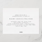 Modern Typography Multi Photo Elegant Graduation Folieneinladung (Rückseite)