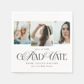 Modern Typography Multi Photo Elegant Graduation Serviette (Vorderseite)