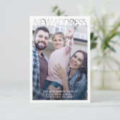 Modern Typography New Address Photo Ankündigung (Stehend Vorderseite)
