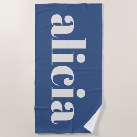 Modern Typography Personalized Name Summer Blue Strandtuch (Vorderseite)