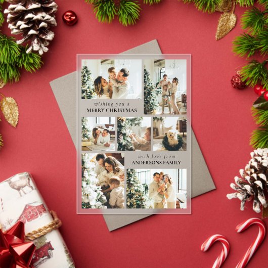 Modern Typography Photo Collage Christmas Card Acryleinladungen (Insitu (Feiertag))