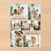 Modern Typography Photo Collage Christmas Card Acryleinladungen (Vorderseite)