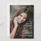 Modern Typography Photo Graduation Einladung (Vorderseite)