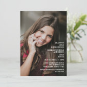 Modern Typography Photo Graduation Einladung (Stehend Vorderseite)