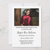 Modern Typography Photo Graduation Einladung (Rückseite)