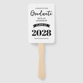 Modern Typography Photo Graduation Fächer (Rückseite)