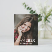 Modern Typography Photo Graduation Postkarte (Stehend Vorderseite)