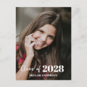 Modern Typography Photo Graduation Postkarte (Vorderseite)