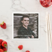 Modern Typography Photo Graduation Serviette (Beispiel)