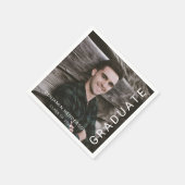 Modern Typography Photo Graduation Serviette (Ecke)