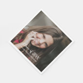 Modern Typography Photo Graduation Serviette (Ecke)