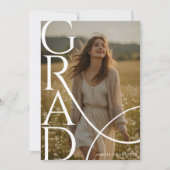 Modern Typography Photo Overlay Graduation Party Einladung (Vorderseite)