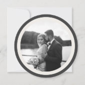 Modern typography photo wedding round circle save the date (Rückseite)