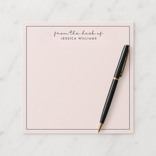 modern typography, pink 2 from the desk of notepad notizblock