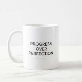 Modern typography progress over perfection text kaffeetasse