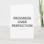 Modern typography progress over perfection text karte (Vorderseite)