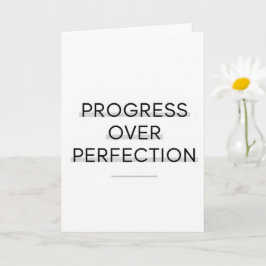 Modern typography progress over perfection text karte