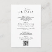 Modern Typography  Qr Code Wedding Details Begleitkarte (Vorderseite)