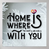 Modern Typography Romantic Heart Quote Square Poster (Vorne)