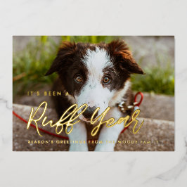 Modern typography Ruff Year Dog Foto Folien Feiertagskarte