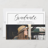 Modern Typography Script Photo Graduate Graduation Einladung (Vorderseite)
