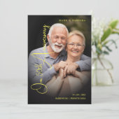 Modern Typography Script Photo Wedding Anniversary Save The Date (Stehend Vorderseite)
