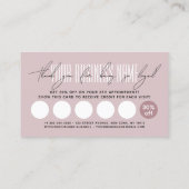 Modern typography script reward treuekarte (Rückseite)