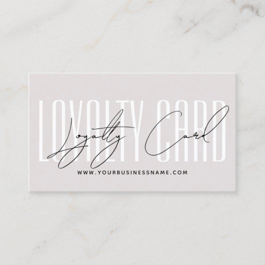 Modern typography script reward  treuekarte (Vorderseite)